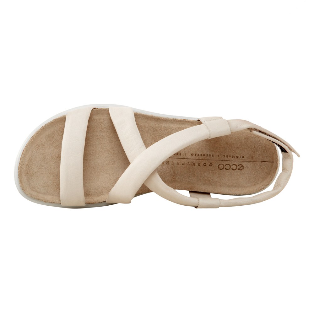 ECCO Womens Sandals Beige - Corksphere Flat - LCO-072618